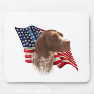 German Shorthaired Pointer Flag Mouse Pad