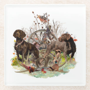 German Shorthaired Pointer Glass Coaster