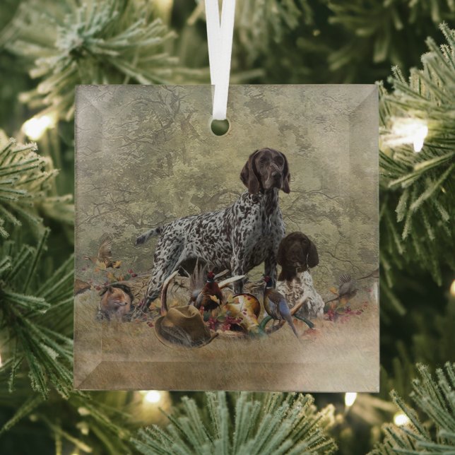 German Shorthaired Pointer     Glass Ornament (Insitu)