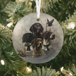 German Shorthaired Pointer Glass Ornament