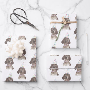 German Shorthaired Pointer GSP Dog Watercolor Art Wrapping Paper Sheet