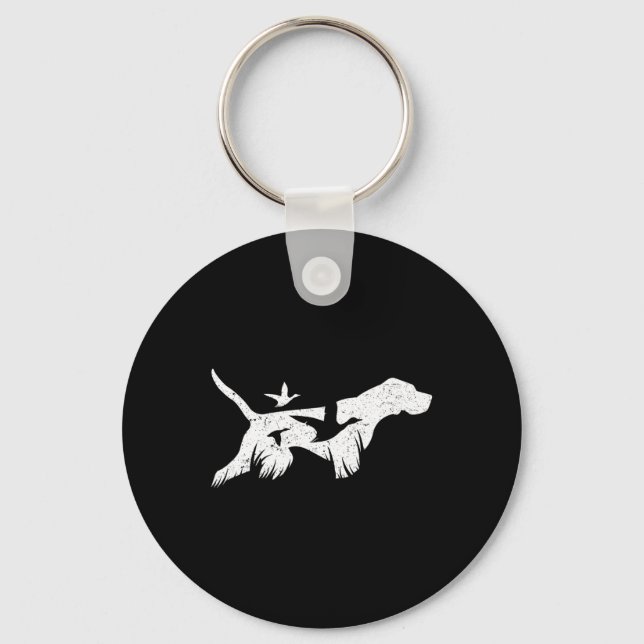 German Shorthaired Pointer Gsp Hunting Dogs  Keychain (Front)