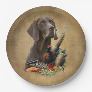German Shorthaired Pointer GSP Paper Plate