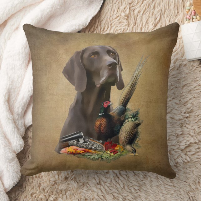 German Shorthaired Pointer GSP       Throw Pillow (Blanket)