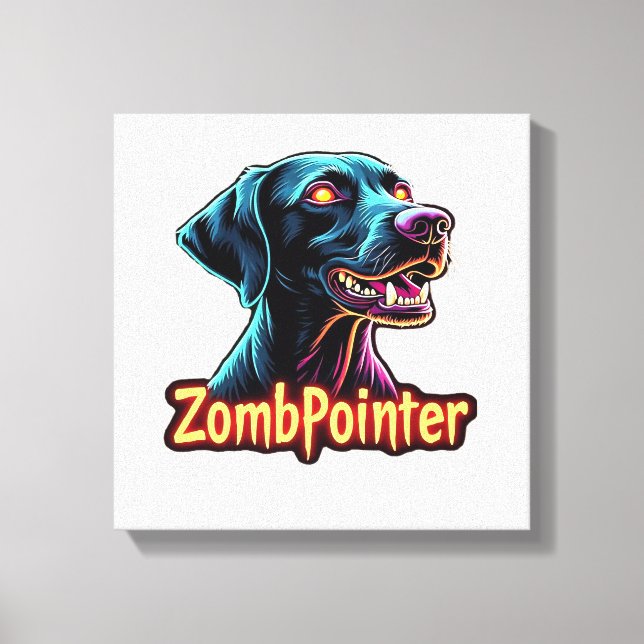 German Shorthaired Pointer GSP Zombie Dog Hallowee Canvas Print (Front)