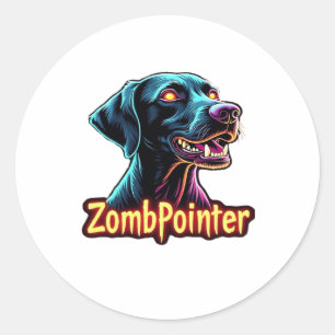 German Shorthaired Pointer GSP Zombie Dog Hallowee Classic Round Sticker