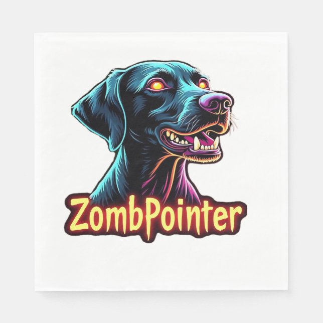 German Shorthaired Pointer GSP Zombie Dog Hallowee Napkin (Front)
