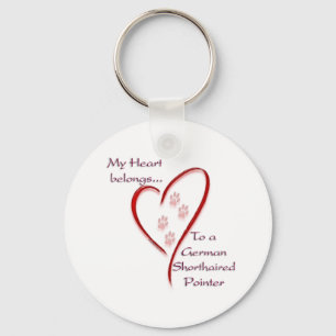 German Shorthaired Pointer Heart Belongs Keychain