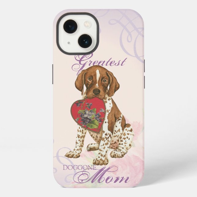 German Shorthaired Pointer Heart Mom iPhone Case (Back)