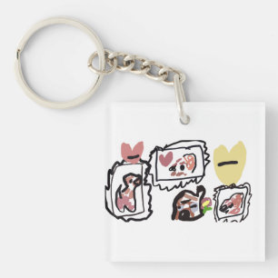 German Shorthaired Pointer hearts Keychain