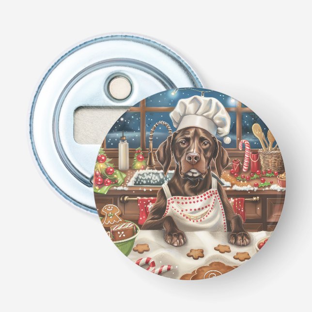 German Shorthaired Pointer Holiday Baking: Festive Bottle Opener (Front)