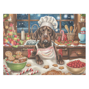 German Shorthaired Pointer Holiday Baking: Festive Tablecloth