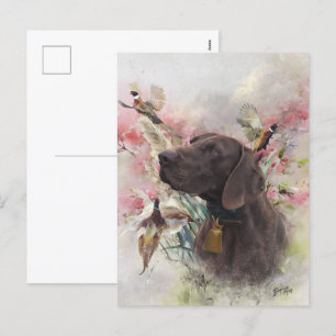 German shorthaired pointer  holiday postcard