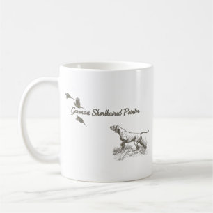 German Shorthaired Pointer hunt quail , Art  Mug