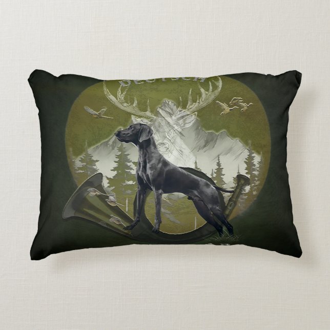German Shorthaired Pointer , Hunting  logo  Accent Pillow (Front)