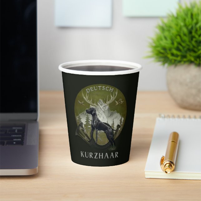 German Shorthaired Pointer , Hunting  logo  Paper Cups (Insitu)