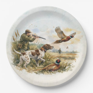 German Shorthaired Pointer ,hunting Paper Plate