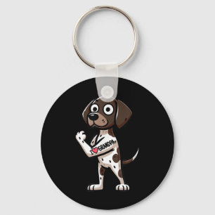 German Shorthaired Pointer I Love Grandpa Funny Do Keychain