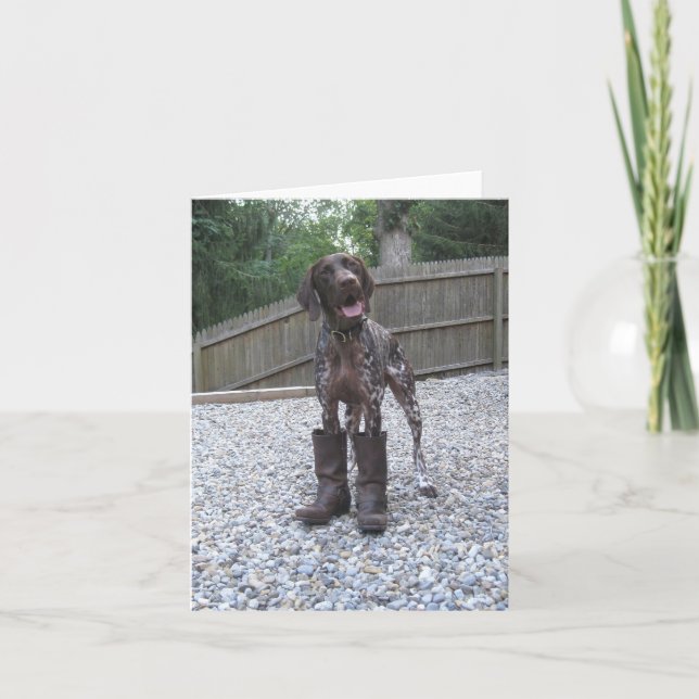German Shorthaired Pointer in Boots Card (Front)
