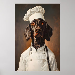 German Shorthaired Pointer In Chefs Hat Poster
