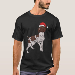 German Shorthaired Pointer in Santa Hat Dog Lover  T-Shirt