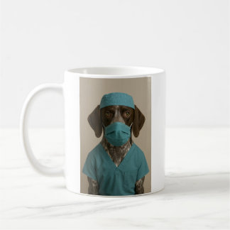 German Shorthaired Pointer in Scrubs Coffee Mug