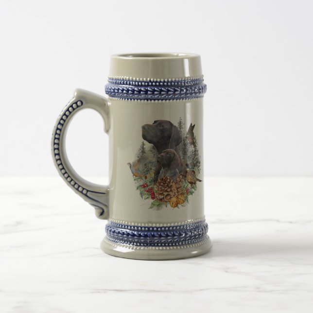 German Shorthaired Pointer in winter   Beer Stein (Left)