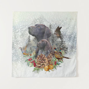 German Shorthaired Pointer in winter  Tapestry
