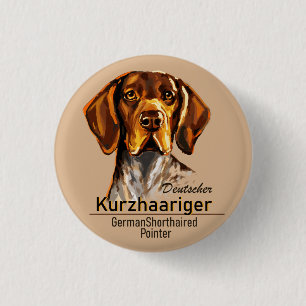 German Shorthaired Pointer Kurzhaar Keychain 1 Inch Round Button