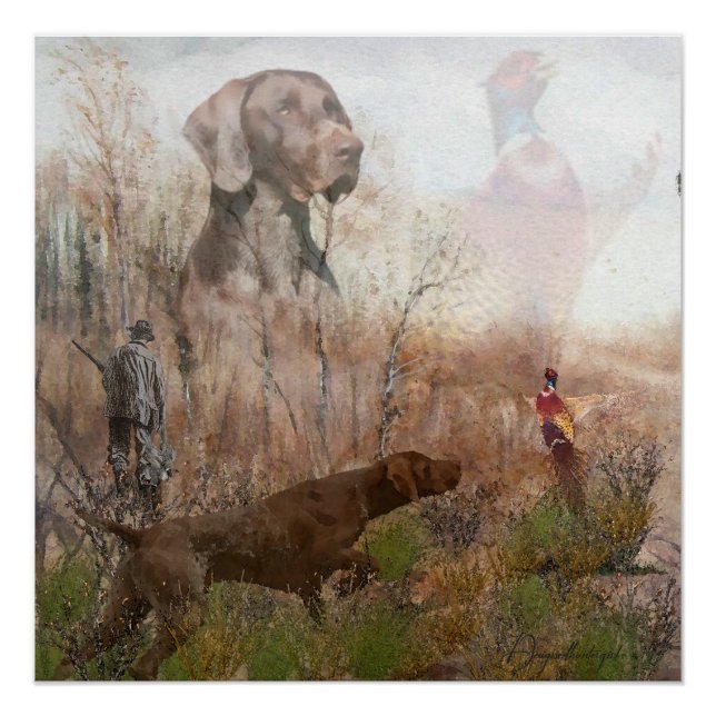 German Shorthaired Pointer , kurzhaar  Tapestry Ca Poster (Front)