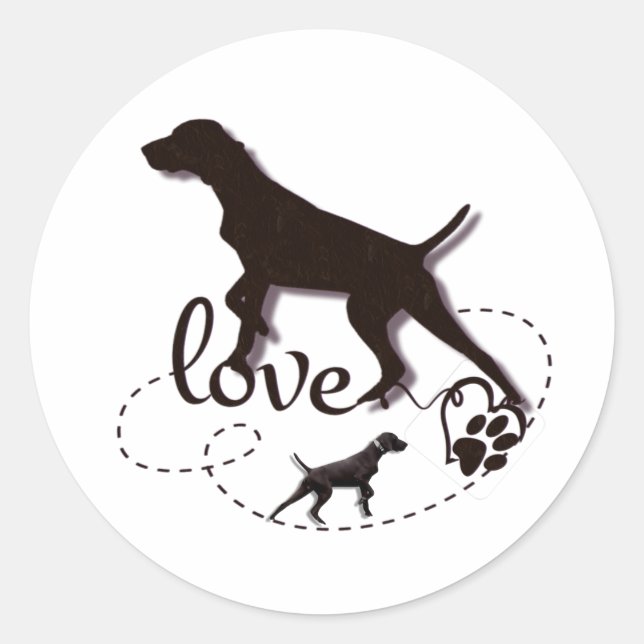 German Shorthaired Pointer,kurzhaar, Tapestry Post Classic Round Sticker (Front)