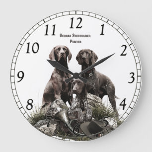 German Shorthaired Pointer  Large Clock