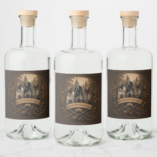 German Shorthaired Pointer  Liquor Bottle Label (Bottles)