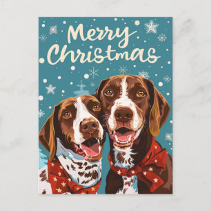 German Shorthaired Pointer Merry Christmas  Postcard