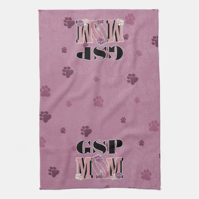 German Shorthaired Pointer MOM Kitchen Towel (Vertical)