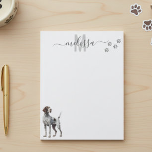 German Shorthaired Pointer Monogram Personalized  Notepad