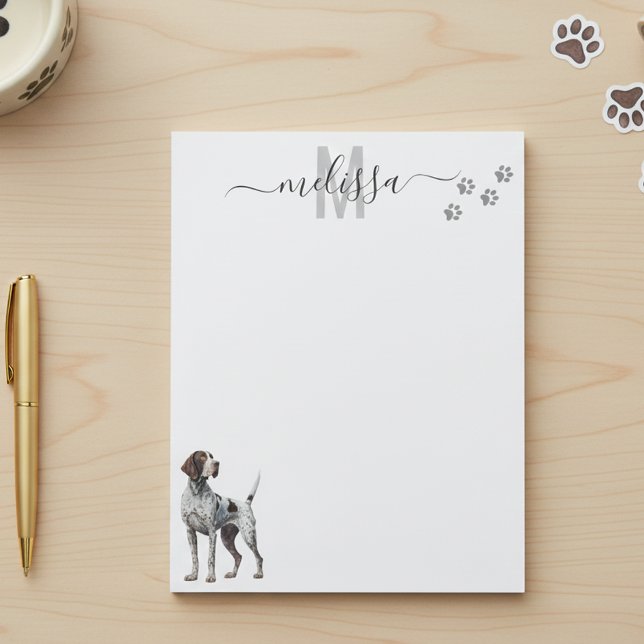 German Shorthaired Pointer Monogram Personalized  Notepad (Creator Uploaded)