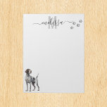 German Shorthaired Pointer Monogram Personalized  Notepad<br><div class="desc">This design may be personalized in the area provided by changing the photo and/or text. Or it can be customized by clicking Personalize this Template and then choosing the click to customize further option and delete or change the colour of the background, add text, change the text colour or style,...</div>