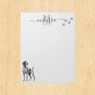 German Shorthaired Pointer Monogram Personalized  Notepad