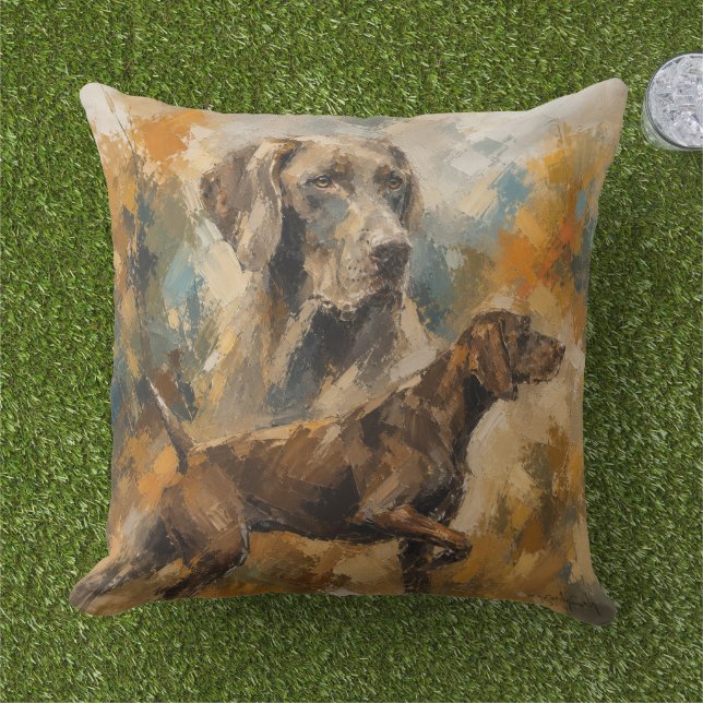 German Shorthaired Pointer  Outdoor Pillow (Grass)