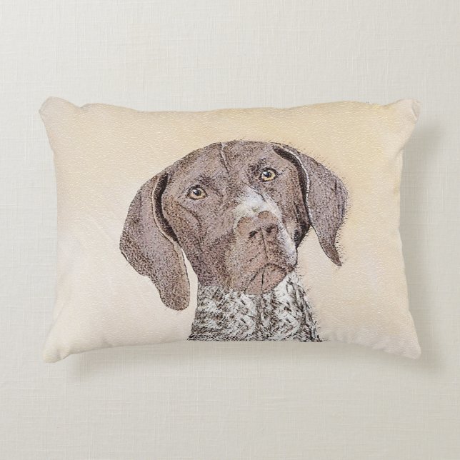 German Shorthaired Pointer Painting - Dog Art Accent Pillow (Front)