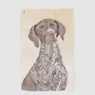 German Shorthaired Pointer Painting - Dog Art Golf Towel