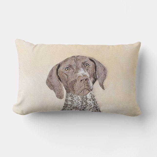 German Shorthaired Pointer Painting - Dog Art Lumbar Pillow (Front)