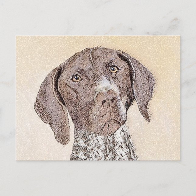 German Shorthaired Pointer Painting - Dog Art Postcard (Front)