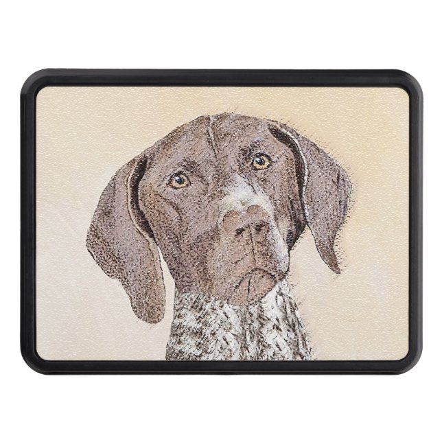 German Shorthaired Pointer Painting - Dog Art Trailer Hitch Cover (Front)