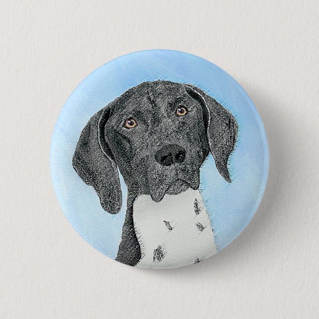 German Shorthaired Pointer Painting - Original Art 2 Inch Round Button (Front)