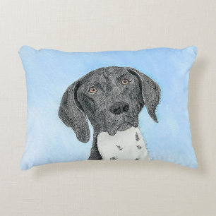 German Shorthaired Pointer Painting - Original Art Accent Pillow