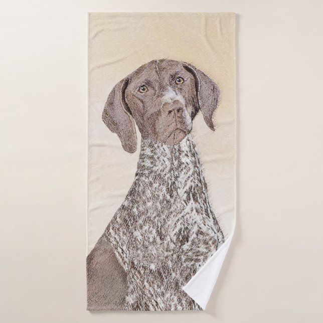 German Shorthaired Pointer Painting - Original Art Bath Towel Set (Bath Towel)