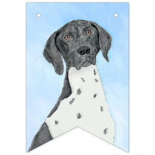 German Shorthaired Pointer Painting - Original Art Bunting Flags