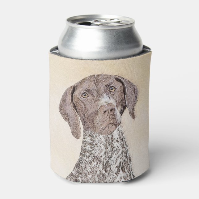 German Shorthaired Pointer Painting - Original Art Can Cooler (Can Front)
